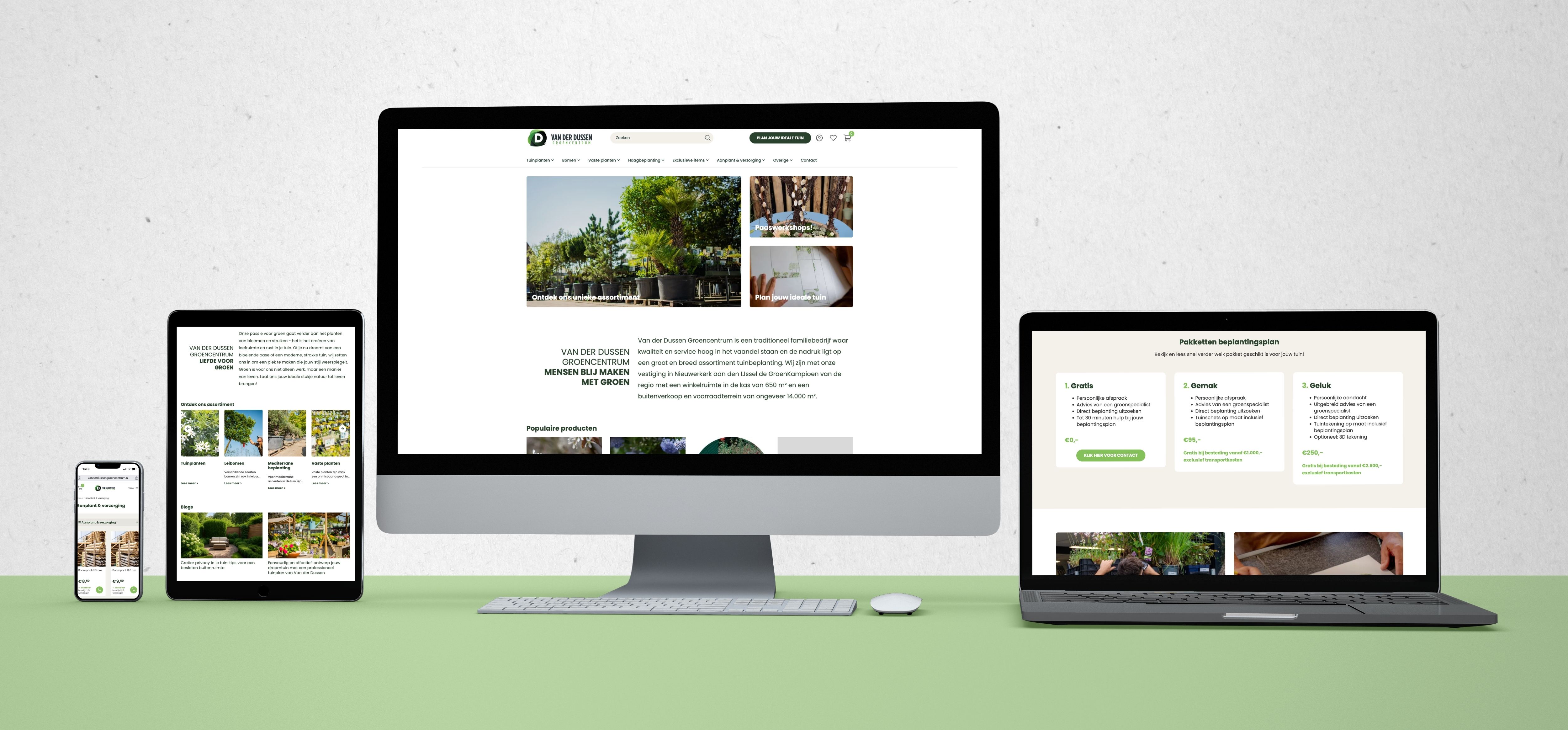Van der Dussen Groencentrum, Webshop die online verkoopproces en interne beheer ondersteunt - Schermvoorbeeld 1 Van der Dussen Groencentrum - Schermvoorbeeld 1
